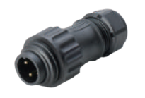 WA22J4TK 3+PE straight plug with pin contacts, short backshell and screw termination