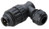 WA22J4TL2 3+PE 90-degree plug with pin contacts and screw termination