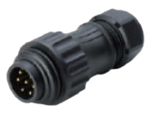 WA22J7TK1 6+PE straight plug with pin contacts, short backshell and solder termination