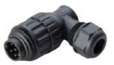 WA22J7TL1 6+PE 90-degree plug with pin contacts and solder termination