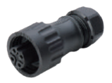WA22K4TK2 3+PE straight plug with socket contacts, short backshell and screw termination