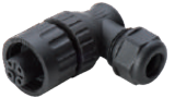 WA22K4TL2 3+PE 90-degree plug with socket contacts and screw termination