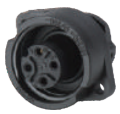WA22K4Z2 3+PE two-hole flange receptacle with socket contacts and screw termination