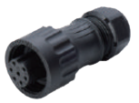 WA22K7TK1 6+PE straight plug with socket contacts, short backshell and solder termination