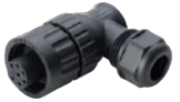 WA22K7TL1 6+PE 90-degree plug with socket contacts and solder termination