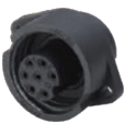 WA22K7Z1 6+PE two-hole flange receptacle with socket contacts and solder termination