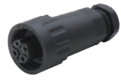 WA22KZE2 3+PE in-line receptacle with socket contacts, long backshell and screw termination